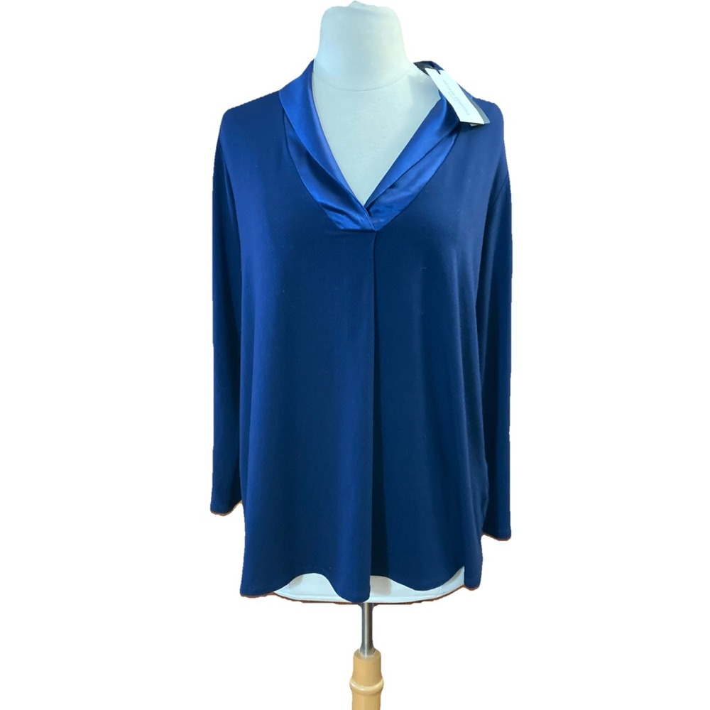 CHIARA FIORINI Pajama Top Sz M Blue New Made In Italy‎